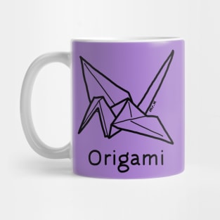 Origami Crane Japanese design in black Mug